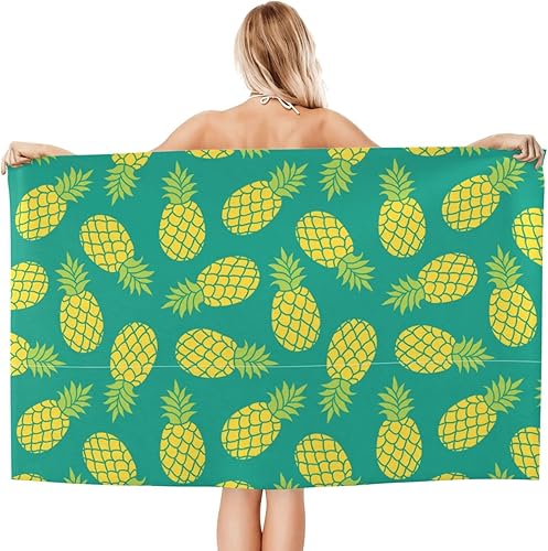 Miniatura 2 de Divertidas toallas de playa de piña de secado rápido, de microfibra, suave y absorbente, toalla de baño de viaje al aire libre, toalla de playa de