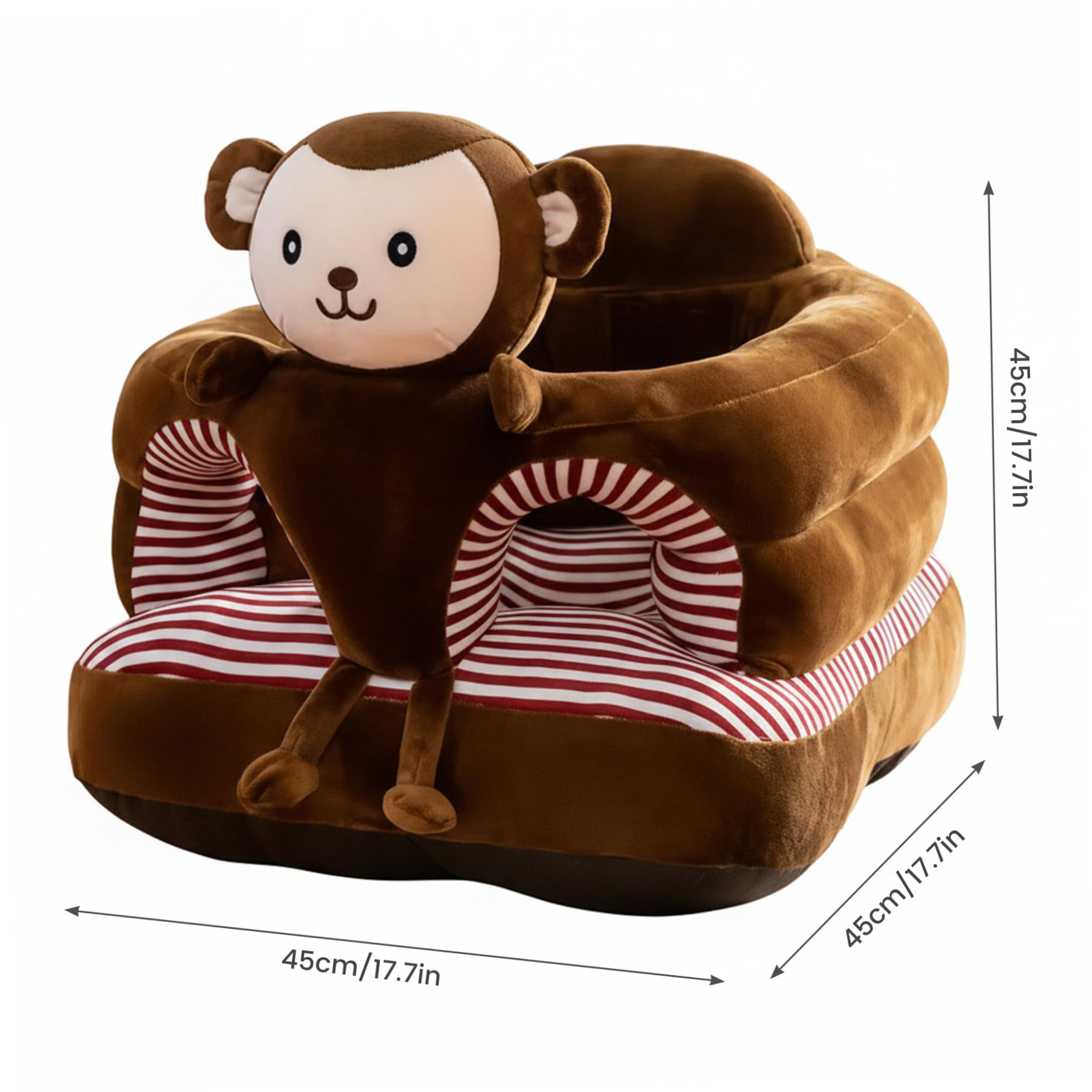 Seggiolone Sit Me Up, Sit Me Up Seggiolino da Terra per Bambino, Sedile di Supporto a Forma di Animale in Peluche con Morbido Tessuto di (17, 7x17, 7 Pollici)