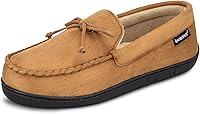 Isotoner Men's Microsuede Memory Foam Moccasin Slippers - Indoor/Outdoor Comfort with Arch & Heel Support