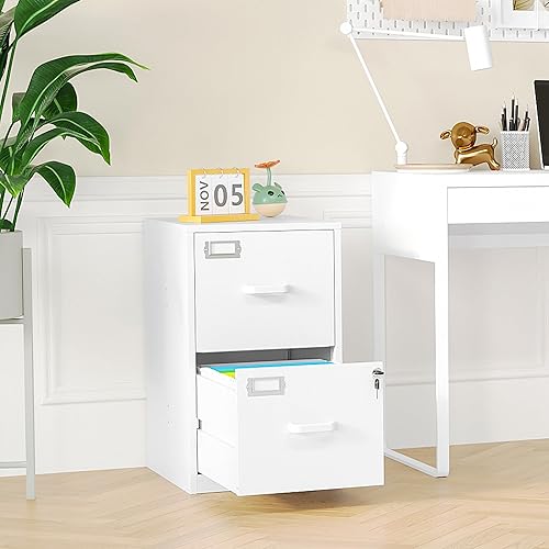 Miniatura 82 de Archivador de 3 cajones, archivadores para oficina en casa, gabinete de almacenamiento vertical de metal con cerradura, archivador de bloqueo