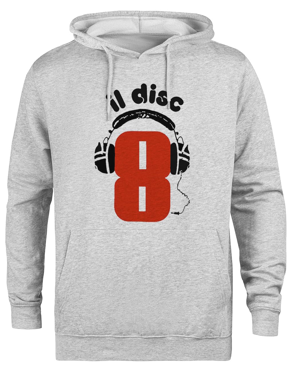 Il Disc8 Italo Disco Felpa Grigia Unisex Eco-Friendly Unisex Grey Hoodie Eco-Friendly Hooded Jacket