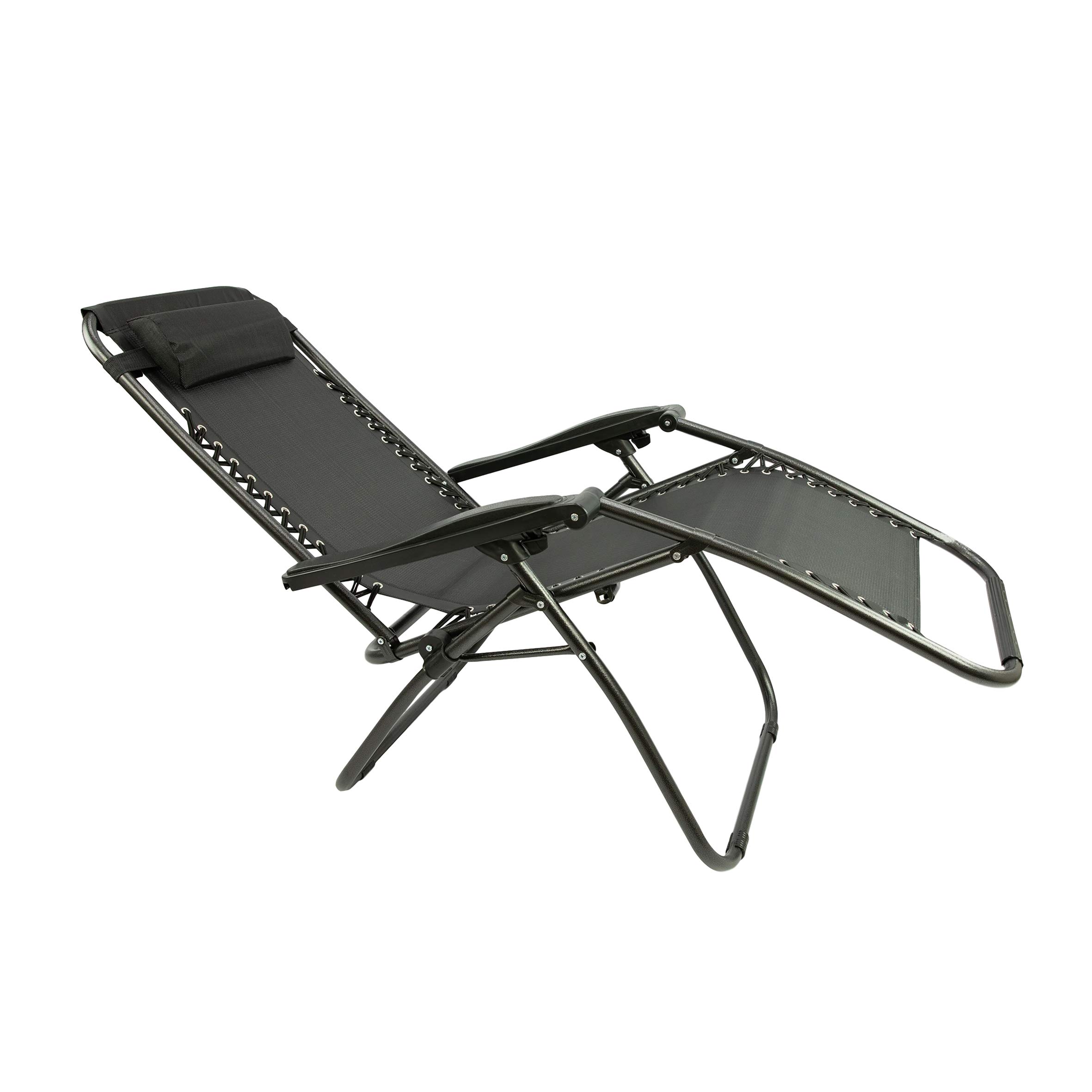 MaxxGarden Chaise Longue – Chaise de Jardin Pliable - Relax Jardin Exterieur – Fauteuil Longue réglable avec Oreiller - Ventilé et résistant aux intempéries - Capacité de Charge jusqu'à 150 kg - Noir