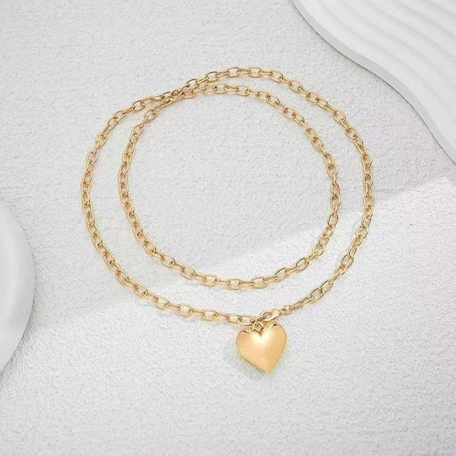 Chunky Gold Heart Necklace for Women Long Puffy Heart Necklace Non Tarnish Big Pendant Wrap Necklaces Trendy Bold Statement Necklaces Jewelry - Image 6