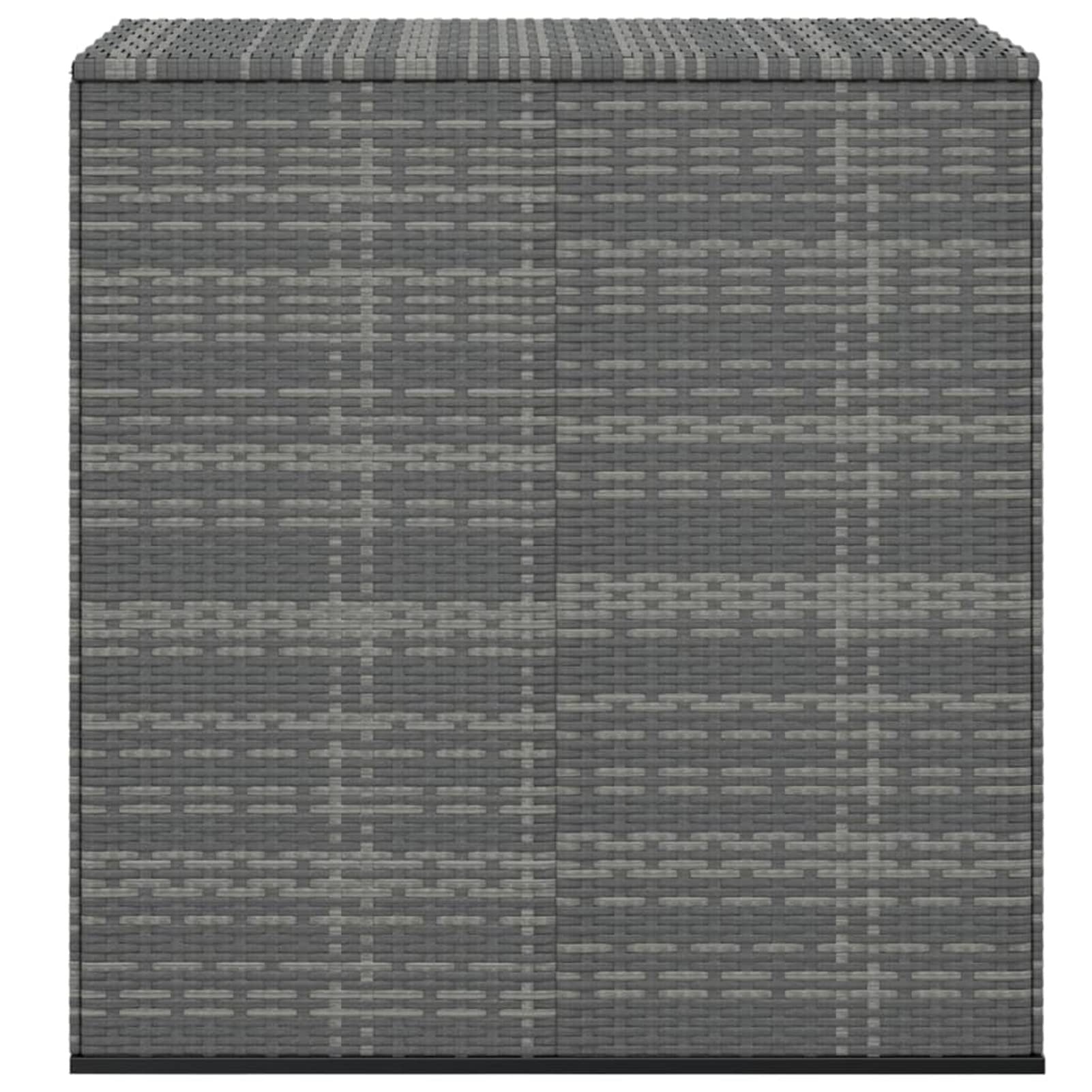 Homgoday Contenedor de jardín de ratán PE 100 x 49 x 103,5 cm gris, muebles, baúles y baúles para exteriores, porta herramientas de jardín, puf de exterior, baúl de exterior