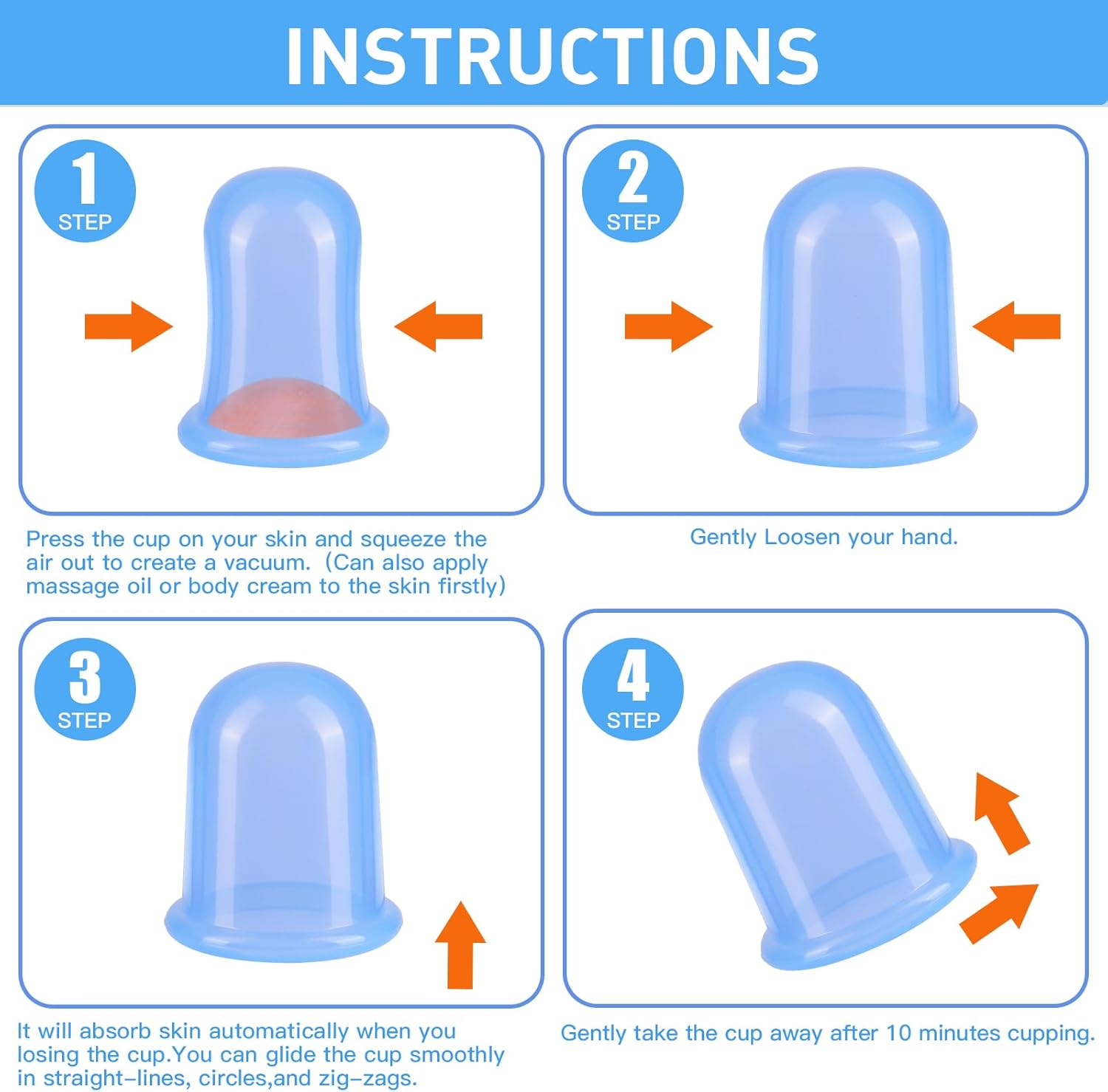 Silicone Cupping Therapy Set - Cupping Kit for Massage Therapy - Cellulite Remover Cupping Set - Anti Cellulite Cup Massager, Vacuum Suction Massage Cups for Cellulite Reduction - Image 7