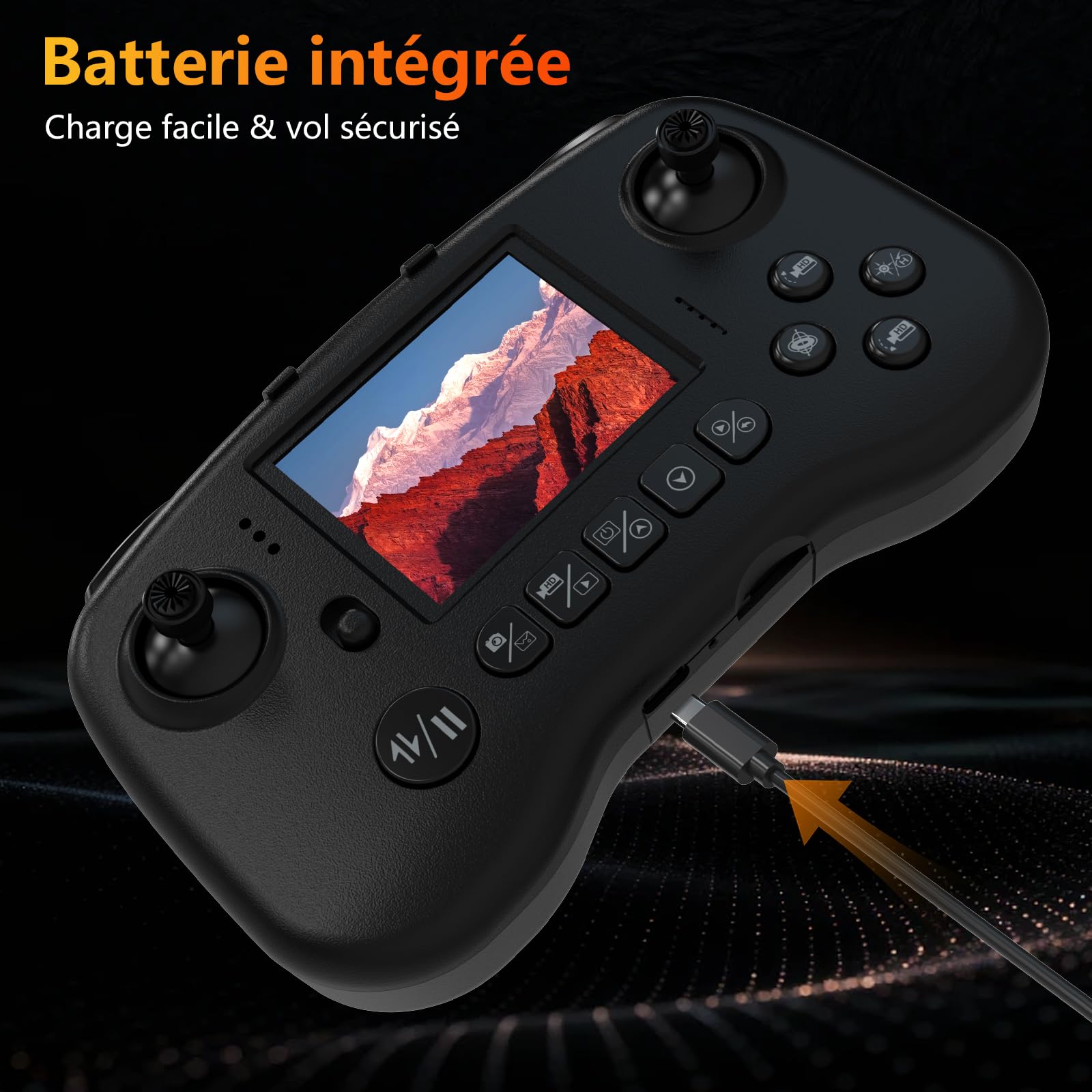 Drone avec caméra 1080P pour adultes, Drones RC avec télécommande à écran