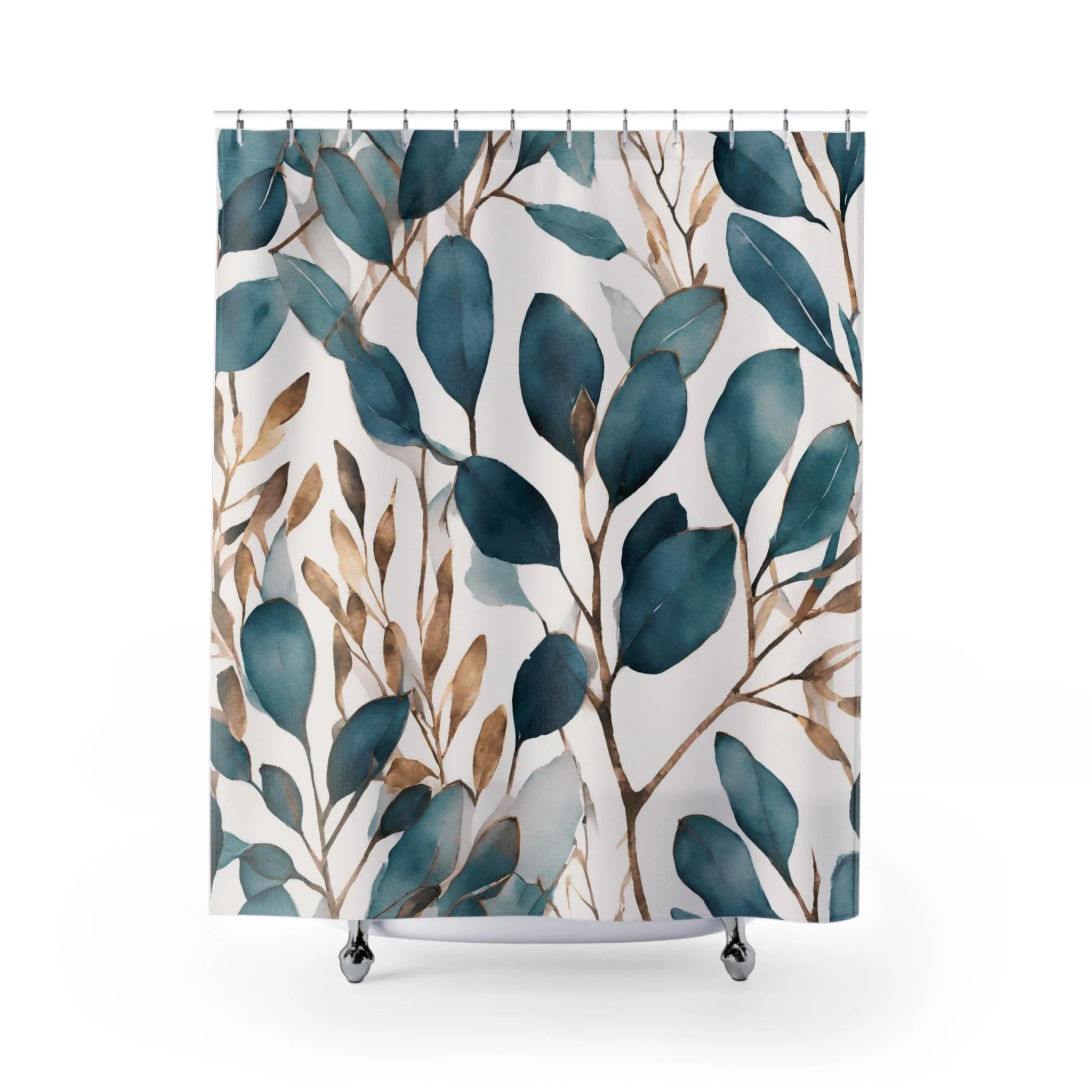 Rideau de bain en tissu vert 120x182 cm pour rafraîchir une petite salle de bain moderne
