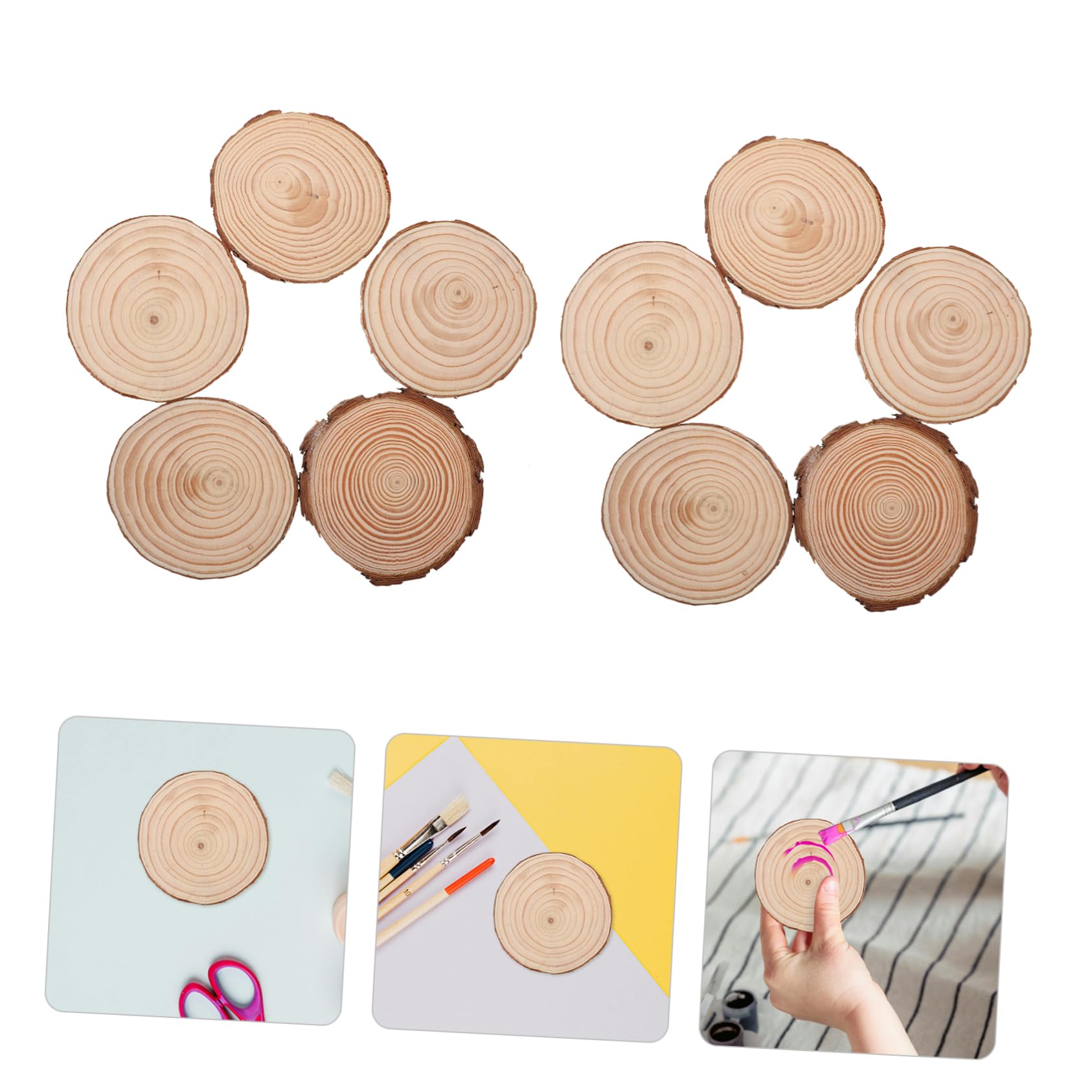 20stücke Holzscheiben Runde Natur Unbehandelt Kreise aus Holz für Basteln Dekoration Hochzeit Weihnachten Diy-arbeiten Rustikal
