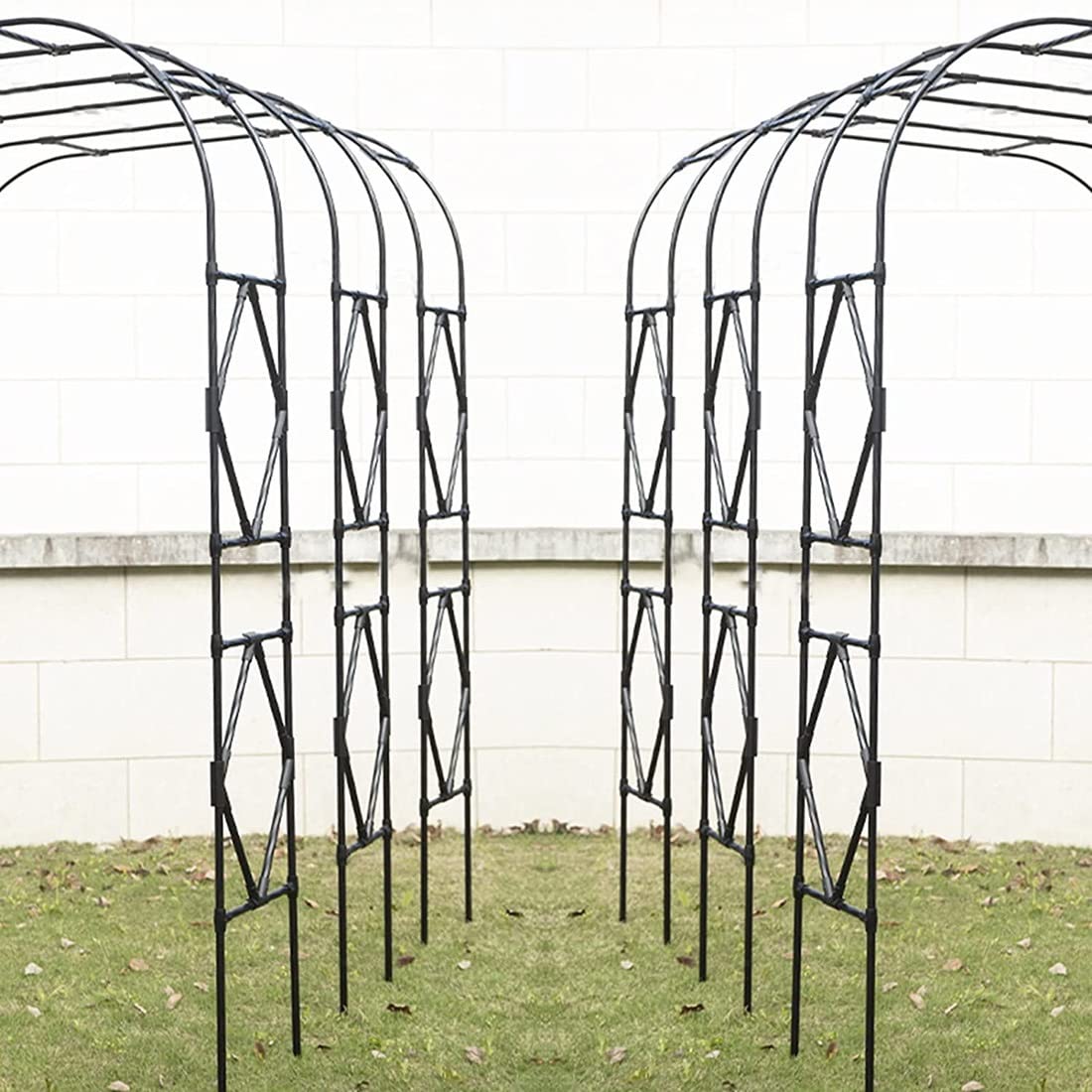Nero Arco Di Metallo Arco Da Giardino Semiarco Per Impianto Di Aiuto Rosa Telaio Larghezza: 60/90/120/150/180/220/240/260/300cm(150x240cm/59x94in)