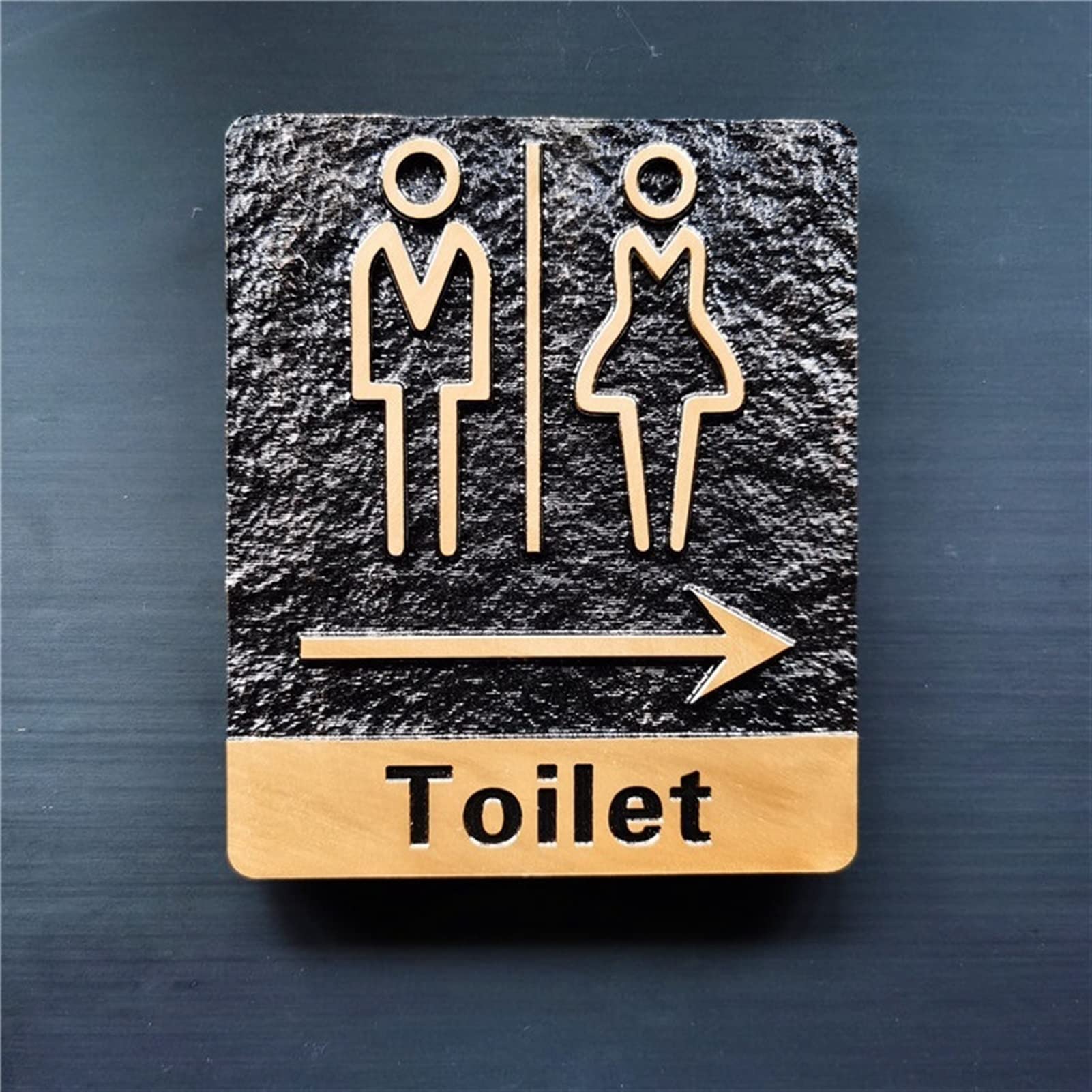 Tiges creuses en polyuréthane personnalisées, en acrylique antique 3D en relief, pour porte de toilette, plaque murale Num Addr plaque d'hôtel maison (A, 18 x 20 cm)