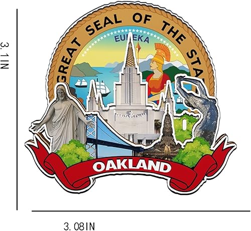 Miniatura 3 de Imán de madera para nevera de Oakland California, Estados Unidos, 3D, monumentos de viaje, coleccionables, recuerdos, decoración hecha a mano, 1400
