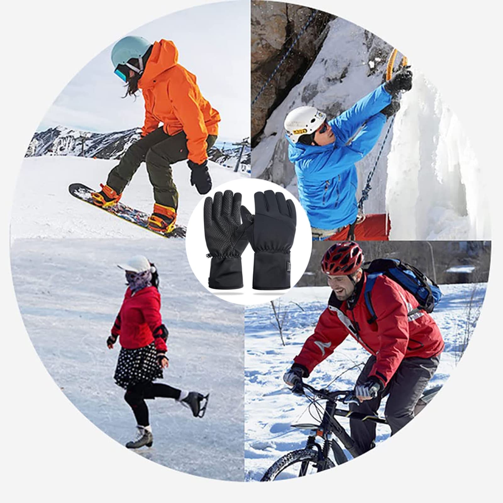 CHEWYNP Guanti per Bici elettriche - Guanti riscaldati a Batteria da 7,4 V per Uomini e Donne, Motociclisti, Ciclismo, Equitazione, Caccia, Pesca, Campeggio, Escursionismo, Guanti da Sci d