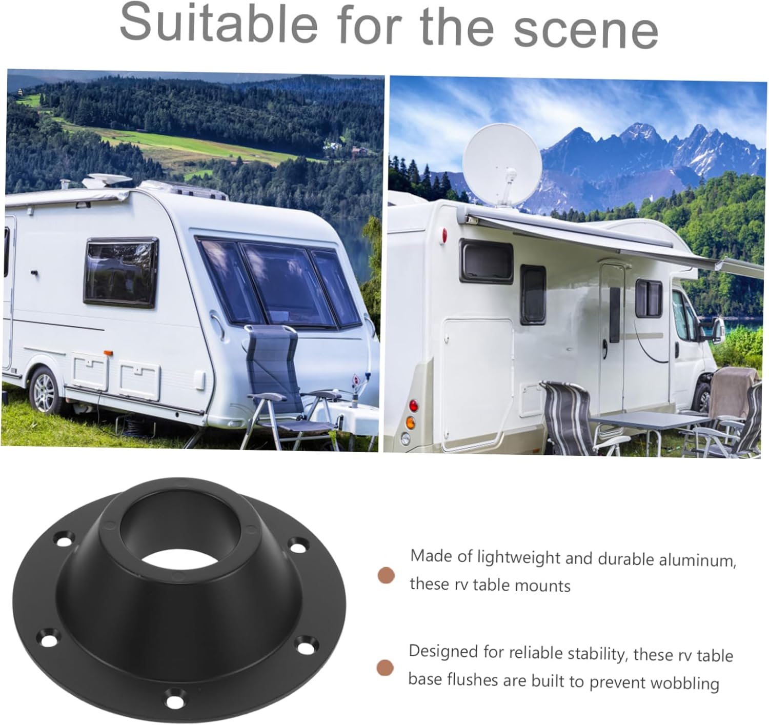 Alipis 8pcs Rv Table Base Mount Flush Design Lightweight Pedestal Leg Support for Rvs Yachts and Campers Easy Installation and Portable