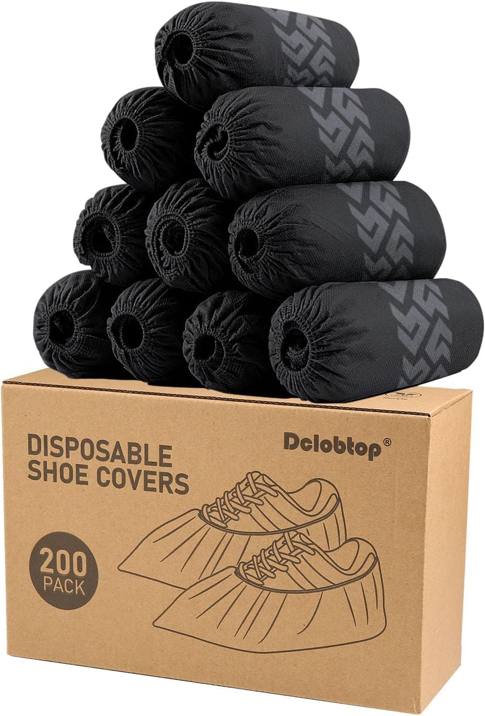 Black Recyclable Shoe Covers Disposable - Booties for Shoe Covers,Disposable Shoe Covers in 200 Packs,Shoe Covers for 9-11 US Men&10-12 Us Wowen