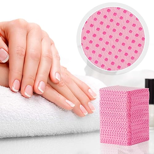 Miniatura 3 de 1200 toallitas de uñas sin pelusas, toallitas quitaesmalte de uñas de acetona rosa, toallitas sin pelusas, toallitas de gel para uñas, sin pelusa,