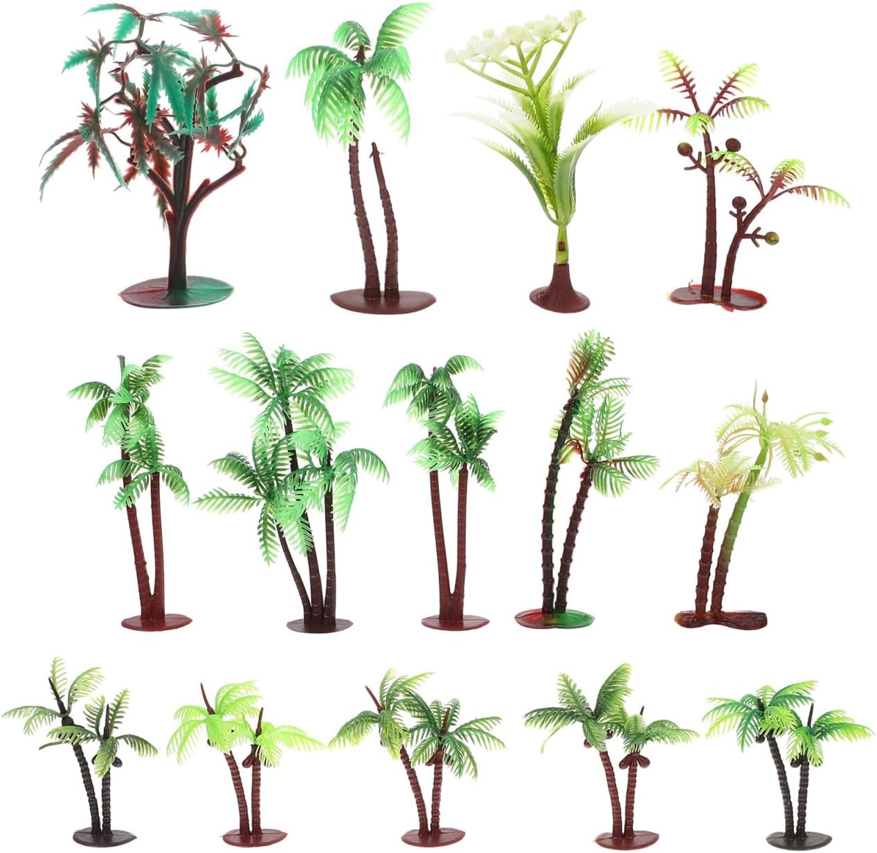 DOITOOL Miniature Palm Trees, 14 Pieces, Mixed Styles, for Beach Diorama