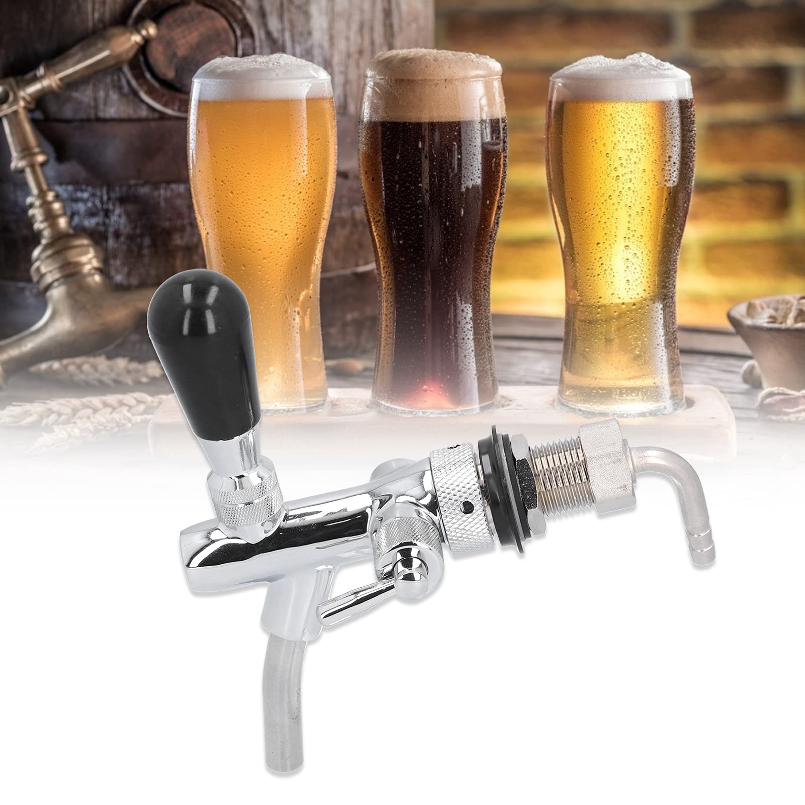 Rubinetto per Birra, Rubinetto, Macchine per la spillatura della birra Frigoriferi per birra per Birra Regolabile in Ottone Cromato G5/8 in Acciaio Inossidabile per Bar, Hotel, Ristoranti