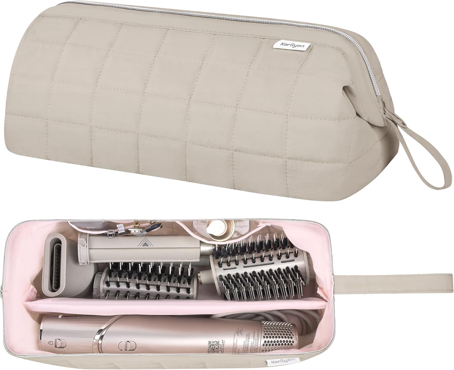 Hair Tools Travel Bag Organizer for Dyson Airwrap Case Holder Shark Hair Dryer Flex Style Airstraight Brush Revlon Attachments Carrying Case Flat Curling Iron Bags (Camel) Hair Tools Travel Bag Organizer for Dyson Airwrap Case Holder Shark Hair Dryer Flex Style Airstraight Brush Revlon Attachments Carrying Case Flat Curling Iron Bags (Camel)