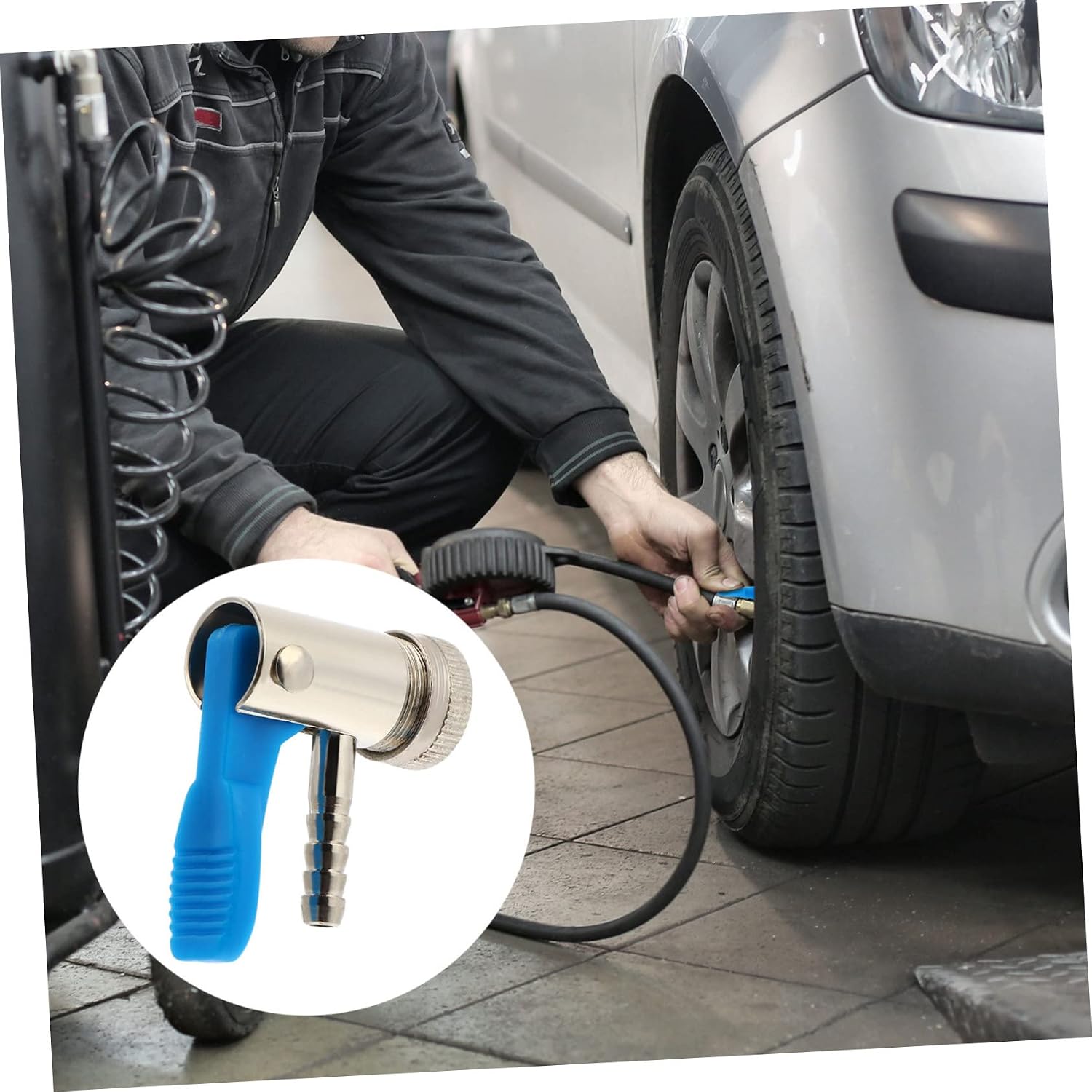Gatuida 6pcs Tire Air Chuck Air Hose Clamp for Car Truck Quick-Clip Tire Inflator Connector