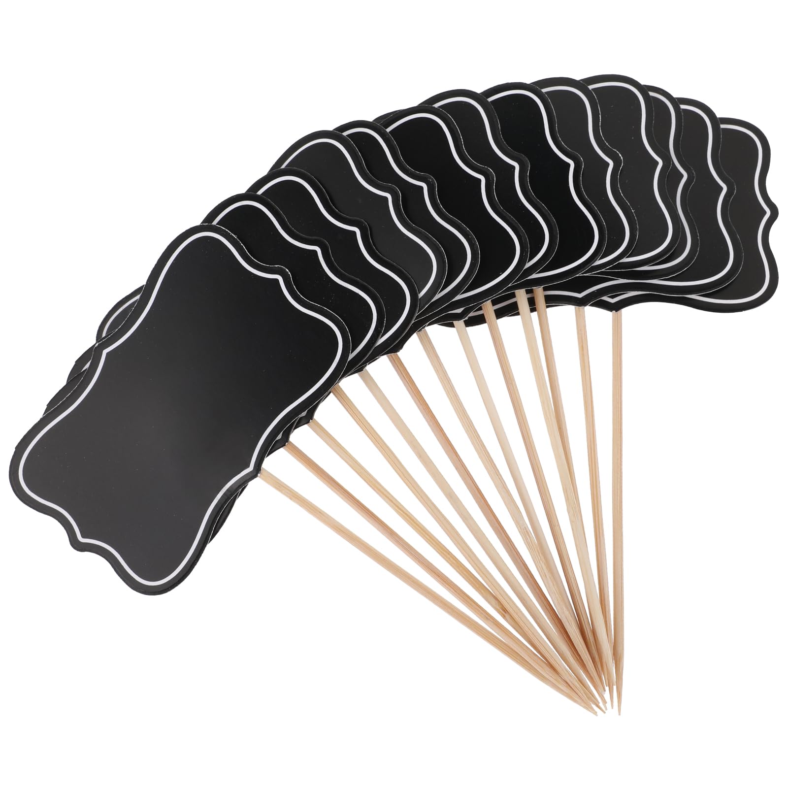 JJUNW 56 Pcs Charcuterie Platter Cheese Labels, Charcuterie Board Accessories, Cupcake Decorations, Appetizer Signs, Blank Toothpick Flags, For Wedding Parties, Birthday Parties, Buffet Labels (black)