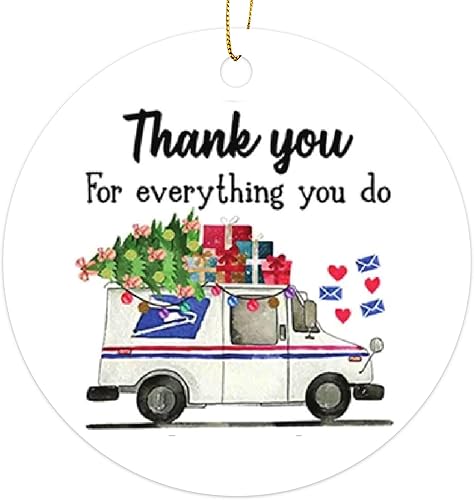 Adorno de portador de correo de regalo para el trabajador postal Oranment de Navidad Decoración de árbol de Navidad Divertido adorno de Navidad