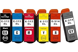 312XL 314XL High Yield Ink Cartridges Replacement for Expression Photo XP-8500 XP-8600 XP-15000 Printer