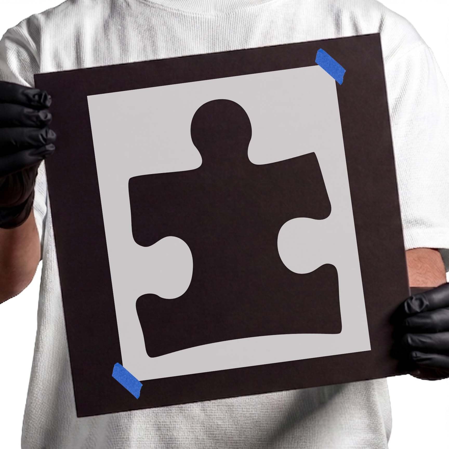 Szablon Stop Autism Świadomość Puzzle Częściowy Szablon - Wielokrotnego użytku do projektów DIY, malowania, rysowania, rzemiosła - 14 Mylar Plastic (25,4 x 30,5 cm)