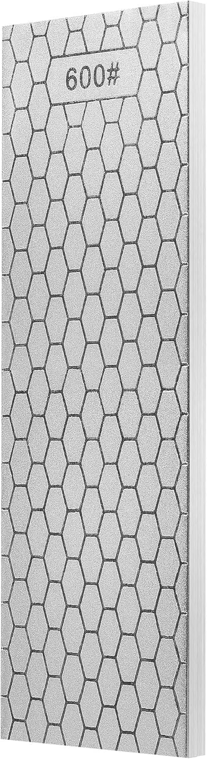 Diamond Sharpening Stone 2 Side Grit 600/1200 Diamond Plate Honing Stone Sharpening Stone for Kitchen Knives, Outdoor Tools and Small Tools (198×70mm/ 7.8 ×2.75 Inch)