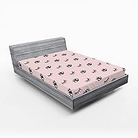 Vista 42 de Ambesonne Sábana bajera africana, estampado abstracto de líneas únicas, funda de cama con bolsillo profundo elástico para mayor comodidad