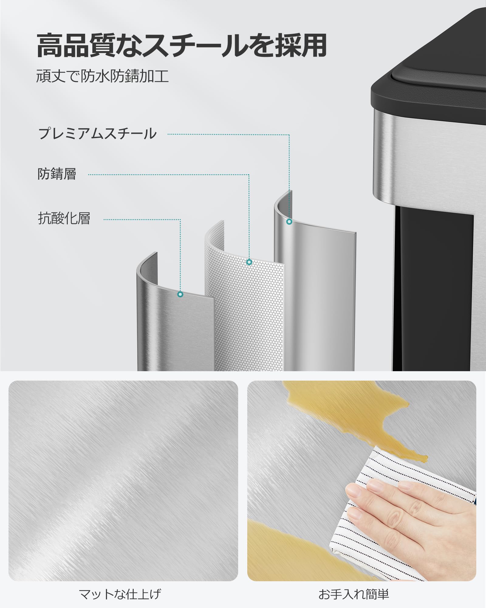 Amazon.co.jp: SONGMICS ゴミ箱 分別 2連 2x15L 蓋付き キッチン