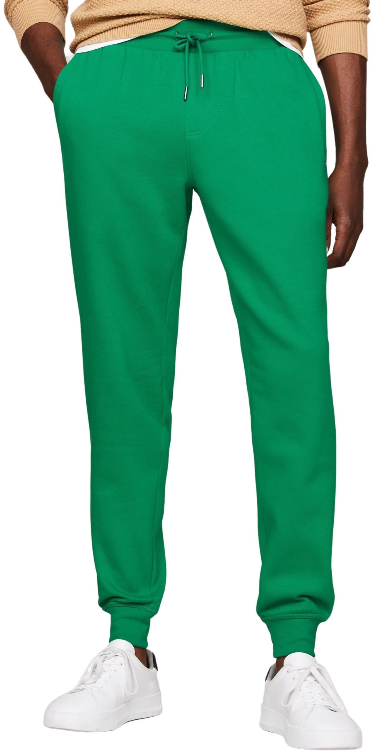 Tommy Hilfiger Men Joggers Flag Logo Sweatpants, Green (Olympic Green), L