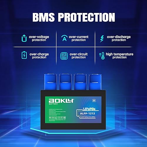 Miniatura 6 de Batería LiFePO4 de 12 V 12 Ah, protección a baja temperatura, más de 4000 ciclos, BMS de 12 A integrado, para UPS, juguetes para montar, buscador de