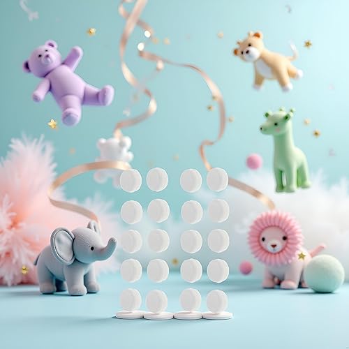 Miniatura 4 de Caja de sonajero blanco, 20 unidades, para sonajero de plástico, accesorios de sonajero y anillos de felpa (0.59 pulgadas)