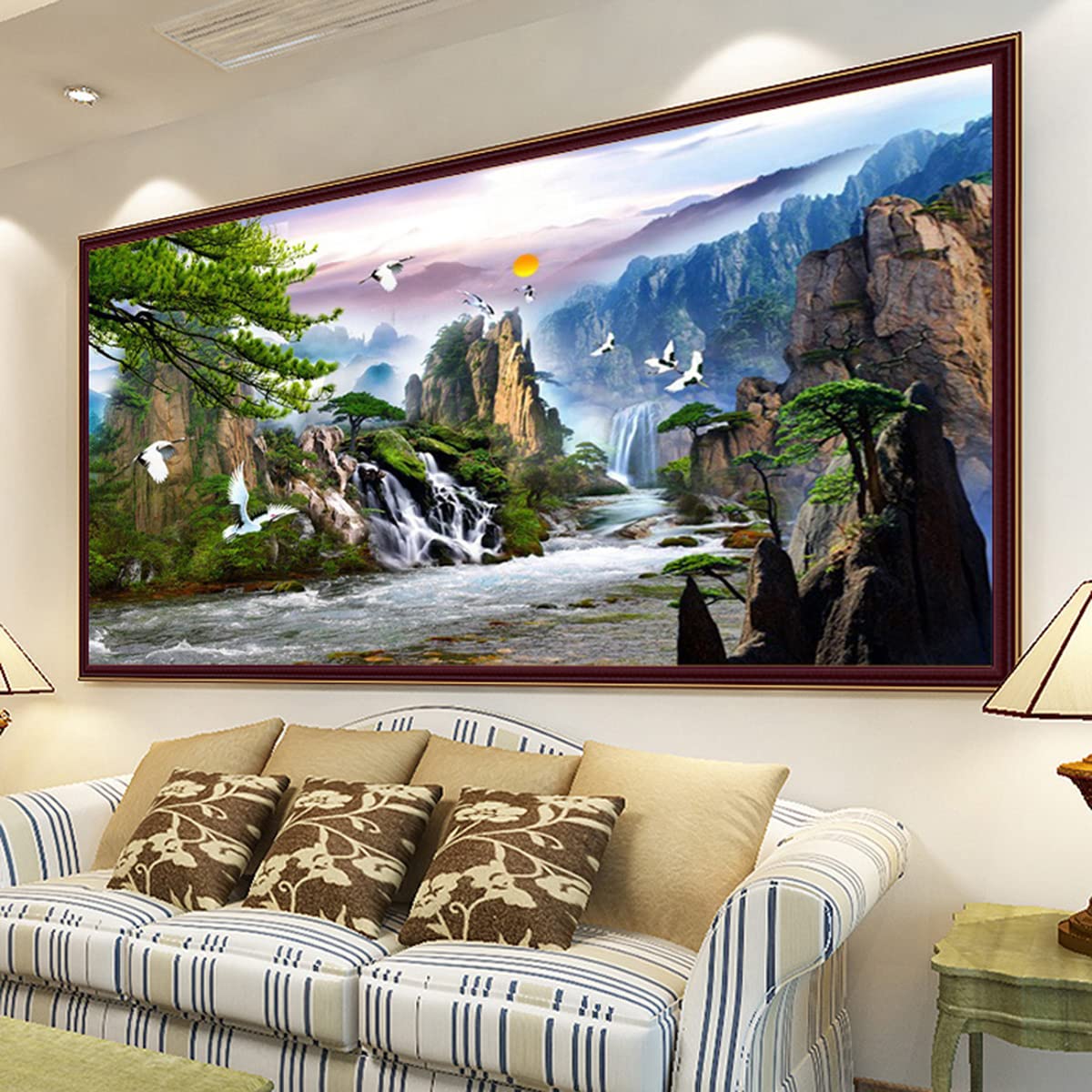 Instarry DIY 5D Diamond Painting Tableau Diamant Paysage Naturel Accessoires de Décoration Intérieure 120x60 cm