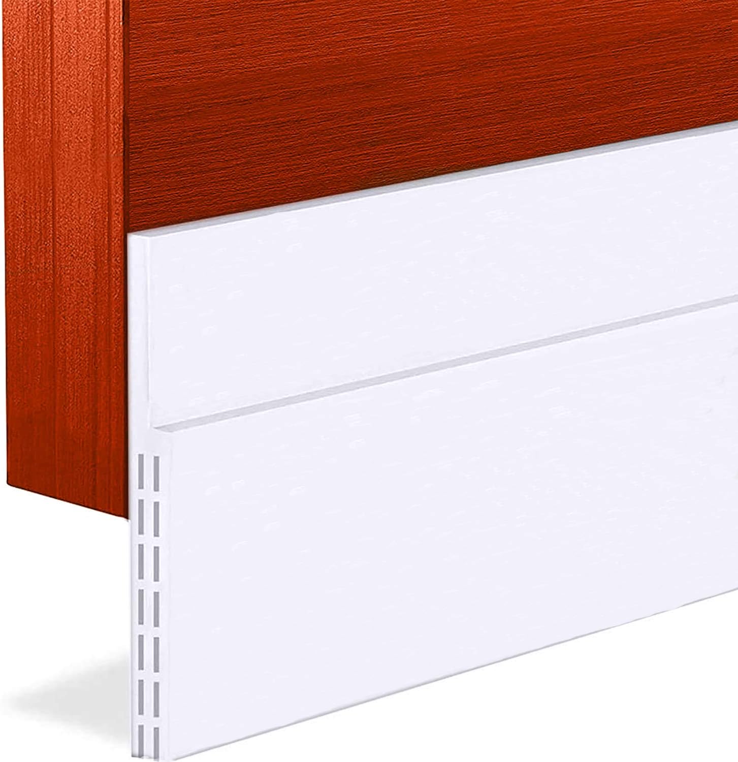 Door Draft Stopper Sweep, 3 Inches Widening Door Bottom Seal Strip Under Door Noise Blocker for Interior Doors Insulation and Soundproofing, 3" W x 39" L White (2019 New Upgrade)