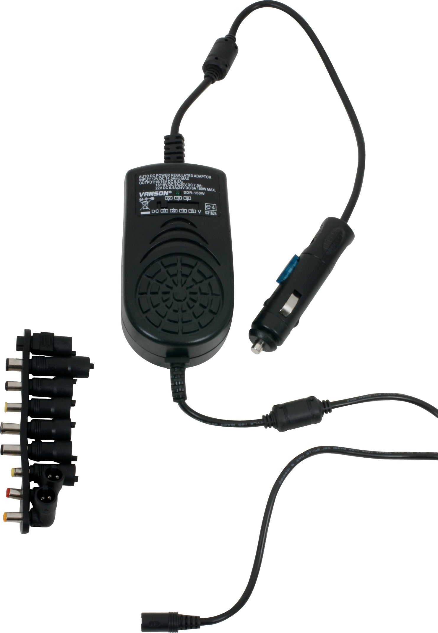Adaptateur Allume-Cigare pour Ordinateur Portable 15–24 V 8.5 A Chargement avec 9 Embouts