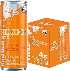 Pack de 4 Latas Red Bull Energético, Morango & Pêssego, 250ml
