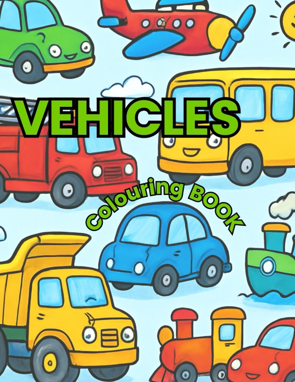 Vehicles colouring book: for kids aged 4-7