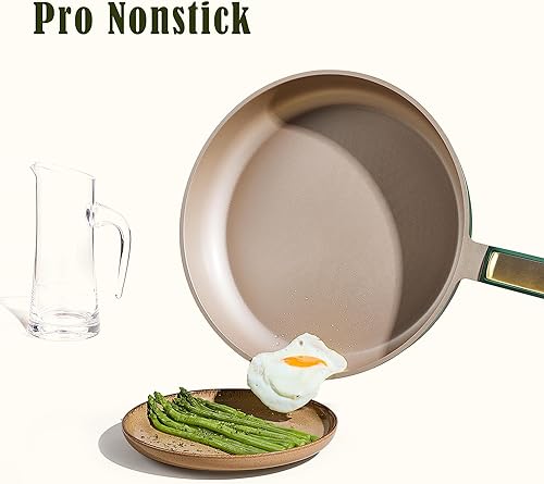 Miniatura 4 de CAROTE Juego de ollas y sartenes antiadherentes, juego de utensilios de cocina, 18 piezas antiadherentes, utensilios de cocina de inducción, juego