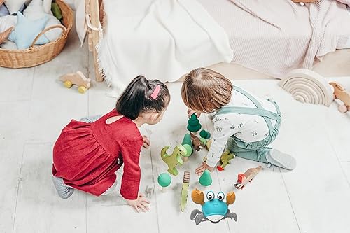 Miniatura 5 de Juguete para bebé de cangrejo gateante, juguetes para la hora boca abajo con música y luces, regalo interactivo de Navidad y Pascua para niños y