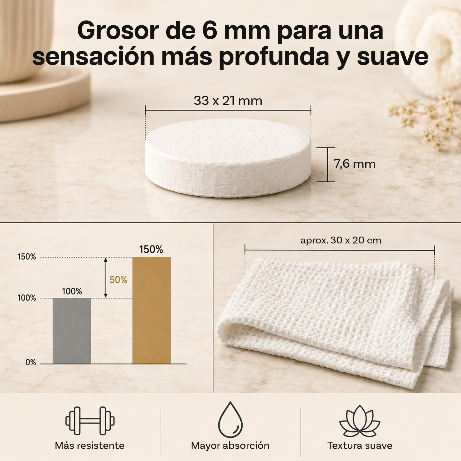 Toallas Faciales Desechables Comprimidas 400 Piezas de MMOBIEL – Toallas Faciales de Celulosa 33×21×7,6 mm – Suaves y Absorbentes – Paños de 6 mm Expandibles para Spa, Salón y Cuidado de la Piel