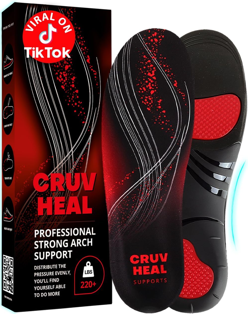 220+ lbs Plantar Fasciitis High Arch Support...