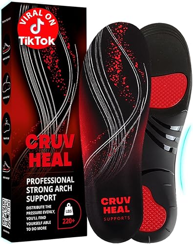 220+libras Plantillas de soporte de arco fuerte para fascitis plantar, para hombres y mujeres, pies planos, plantillas ortopédicas de arco alto para