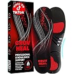 220+ lbs Plantar Fasciitis High Arch Support Insoles Men Women - Orthotic Shoe Inserts - Boot Work Shoe Insole (M, Black)