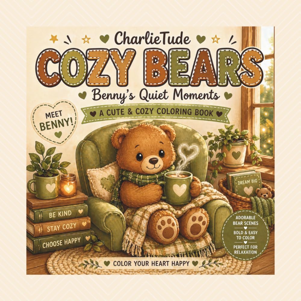 CharlieTude Cozy Bears Quiet Moments Coloring Book: Cozy Moments with Benny the Bear