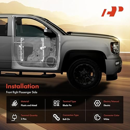 Miniatura 2 de A-Premium Elevalunas eléctrico con motor compatible con Ford Fusion 2006-2012 y Mercury Milan 2006-2011, sedán, lado delantero derecho del pasajero