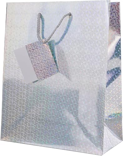 Miniatura 7 de Fifth Ave Kraft Bolsas de regalo con hologramas, asas de cuerda, medianas, paquete de 12