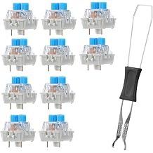 10 PCS Blue Keyboard Keys Replacement 3 Pin Mechanical Keyboard switches Crisp Sound Accurate Typing Dust-Proof Keyboards Clicker for Most Gaming Keyboards