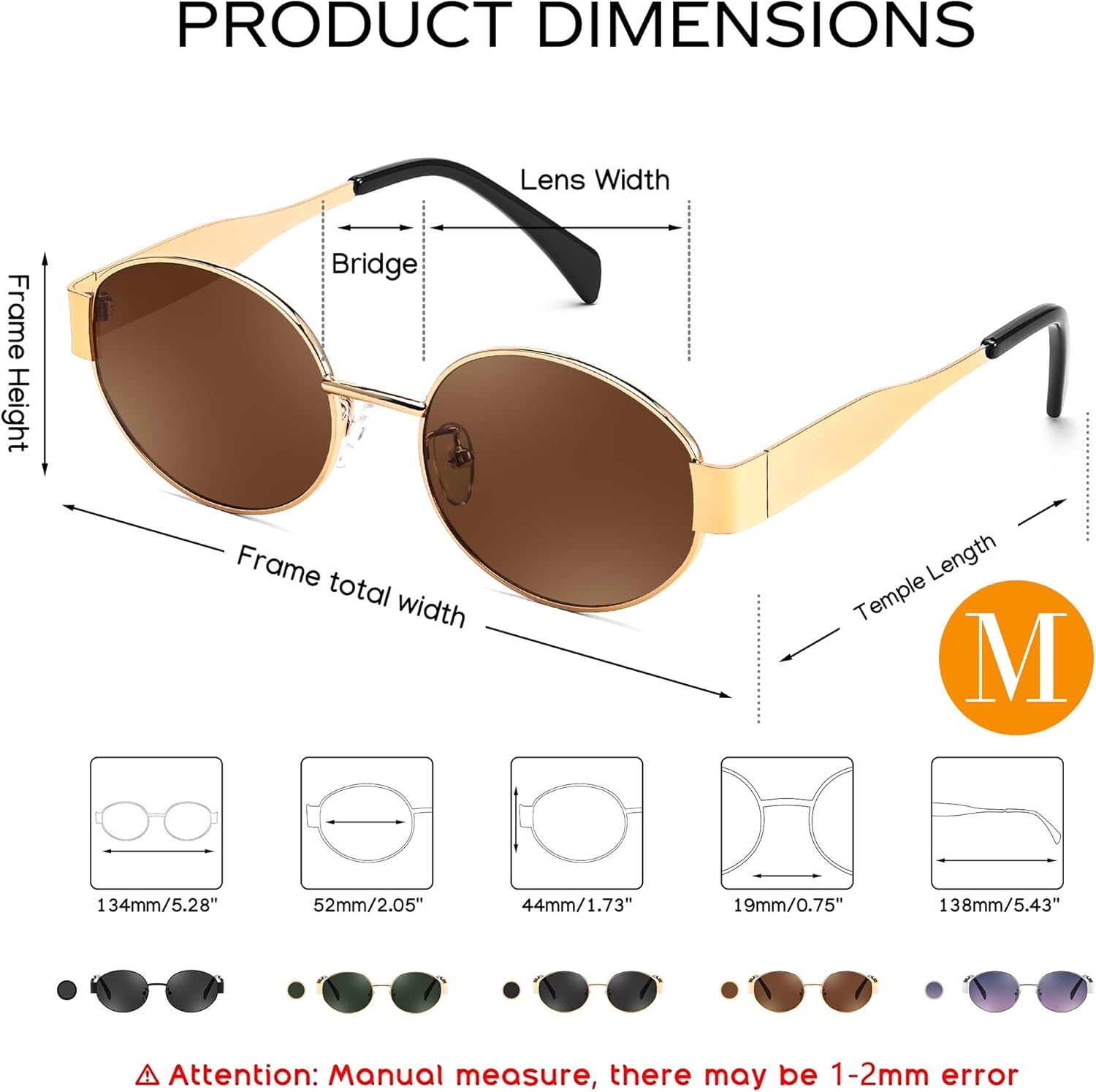 FEISEDY Trendy Retro Oval Sunglasses for Women Men Small Metal Frame Sun Glasses UV400 Shades B0124 - Image 6