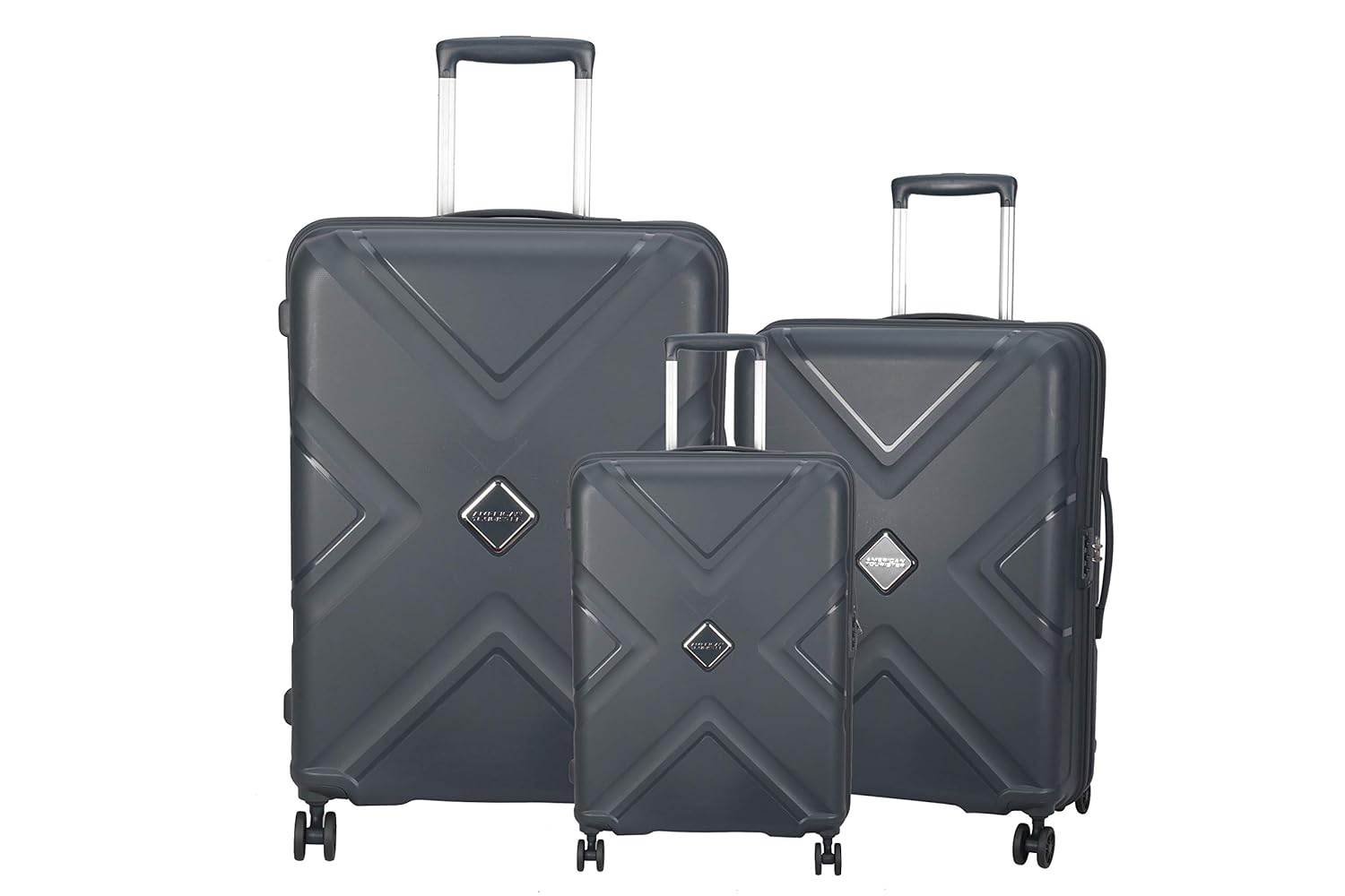 American Tourister (Set Of 3 Polycarbonate Small – 55 Cm, Medium – 68 Cm & Large – 79 Cm Speedwheel Hard Shell Luggage Trolley Bag (Dark Black) American Tourister (Set Of 3 Polycarbonate Small – 55 Cm, Medium – 68 Cm & Large – 79 Cm Speedwheel Hard Shell Luggage Trolley Bag (Dark Black)